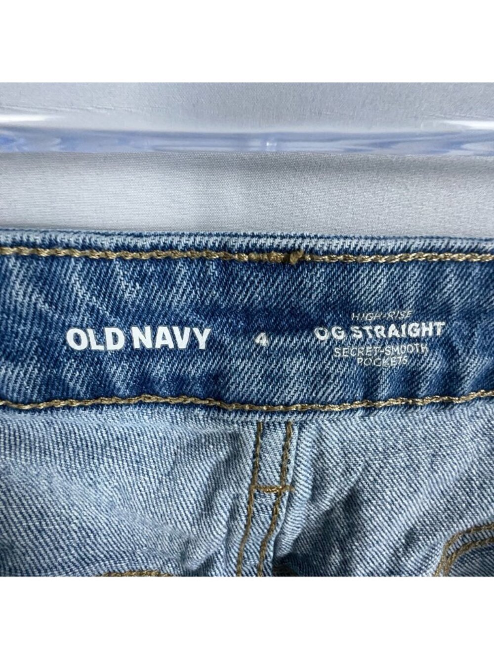 Old Navy Cut Off Shorts Size 4 High-Rise OG Straight Blue Distressed Frayed Hem - Picture 4 of 11